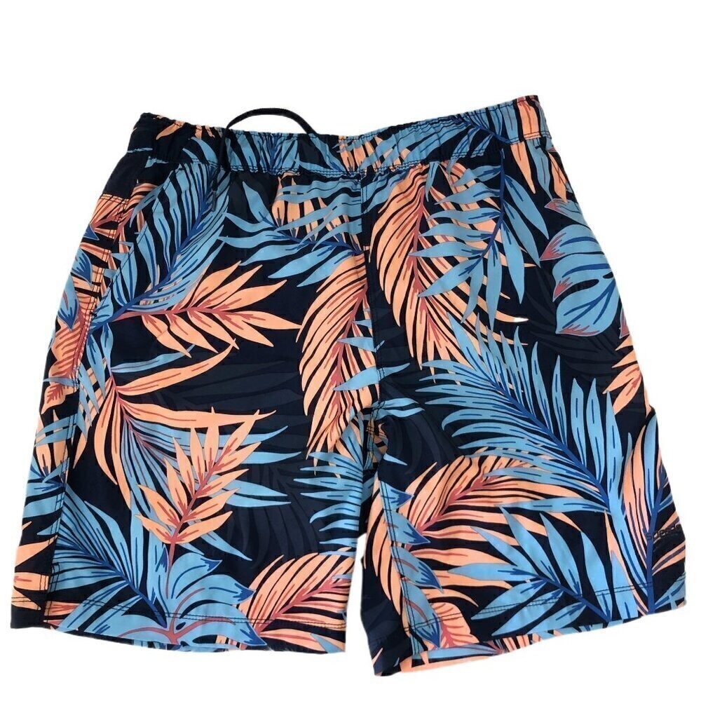 Speedo Men's Hydro Volley Swim Trunks Shorts Blue & Orange Floral Size M
